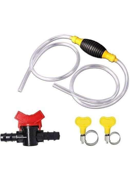 Насос груша для відкачування палива 2 м з краном і хомутами Жовта (R051111) Bodasan (317297288)