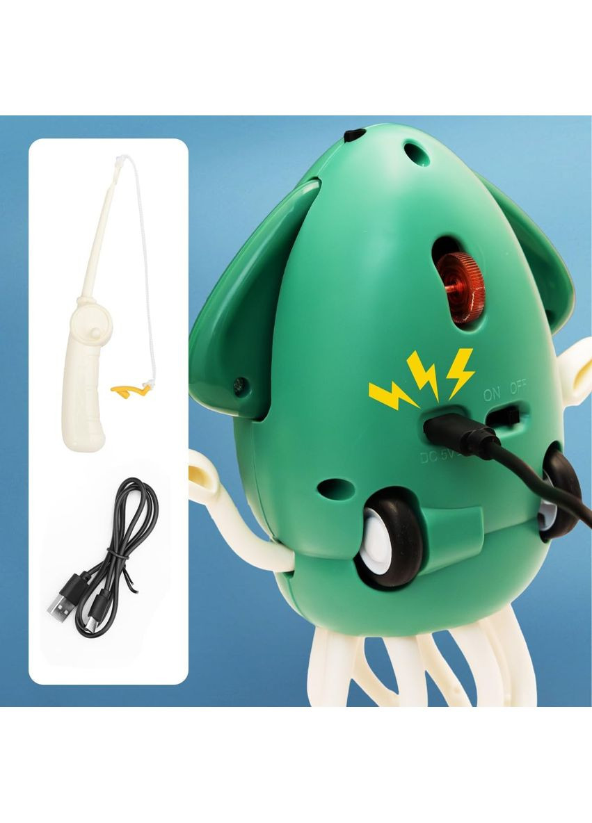 Танцующий осьминог Tummy Time интерактивная игрушка кальмар для детей Зеленый (2104618659) No Brand (355873054)