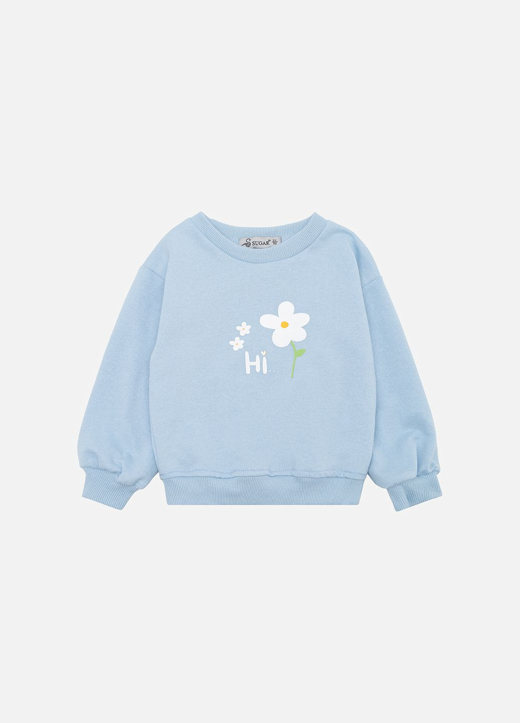 Sugar світшот для дівчинки колір блакитний цб-00242620 блакитний трикотаж