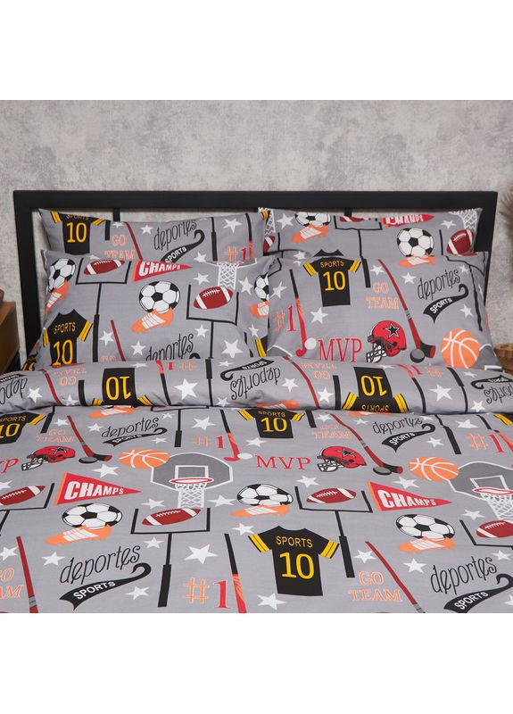 Комплект постільної білизни Бязь Gold Люкс євро 200х220 наволочки 2х70х70 (MS-820008902) Moon&Star Champion’s Rest (356116056)