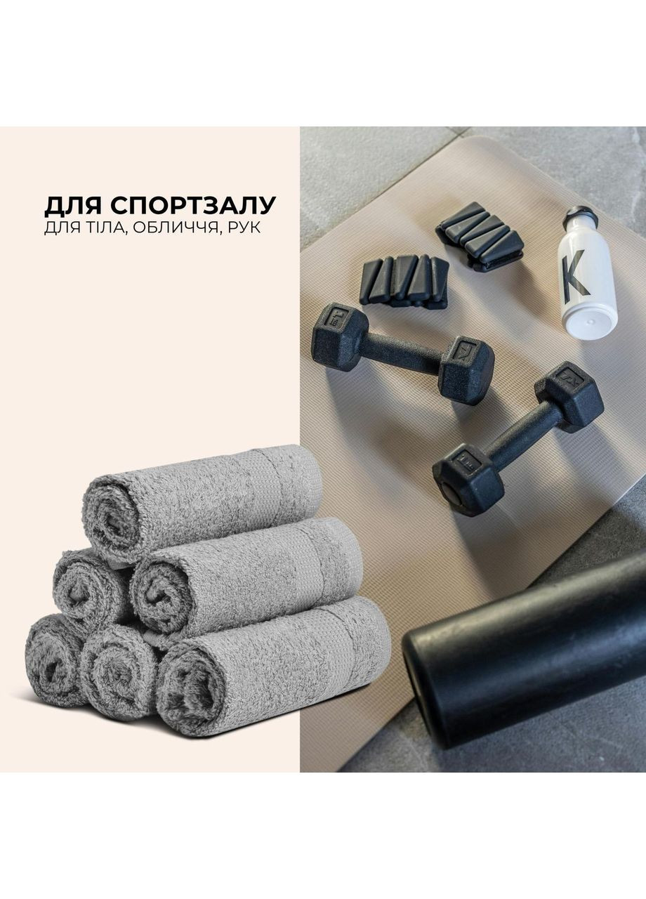 Набор 6 шт салфеток махровых хлопок 30x30 (550 гр/м2) IDEIA серый