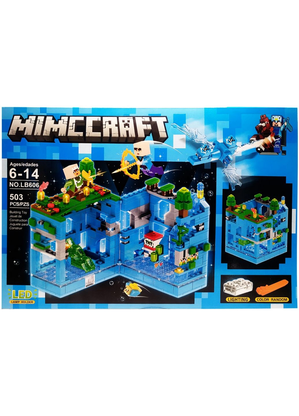 Конструктор "Minecraft", 503 элемента, LED 32х47,5х7,5 см Bambi (289461526)