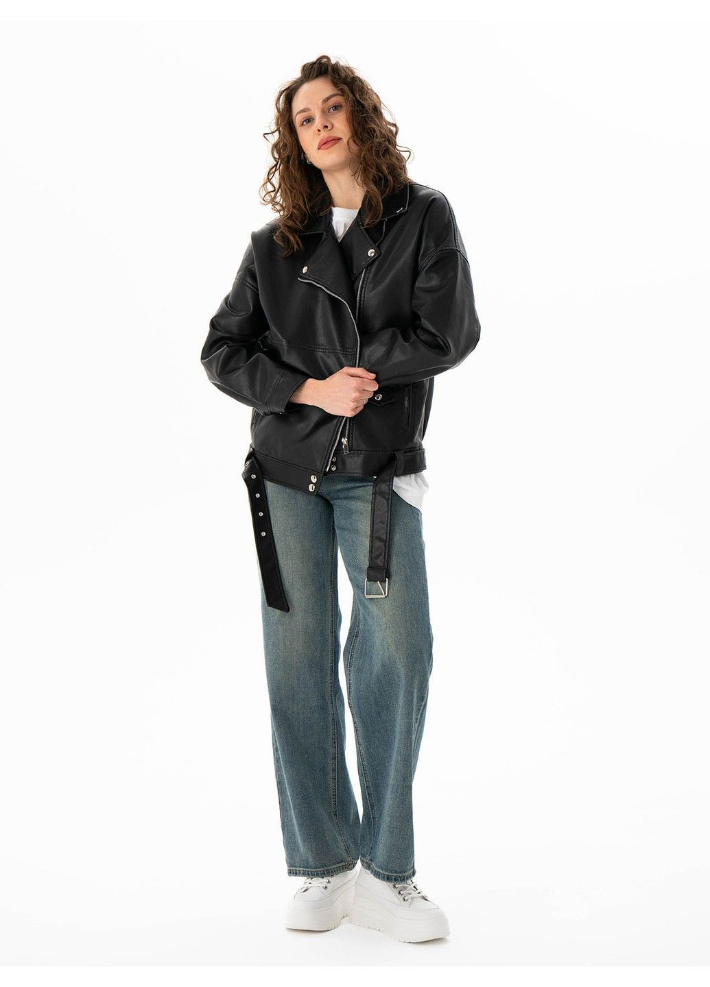 Черная демисезонная куртка 21 - 04245 косуха AFTF BASIC