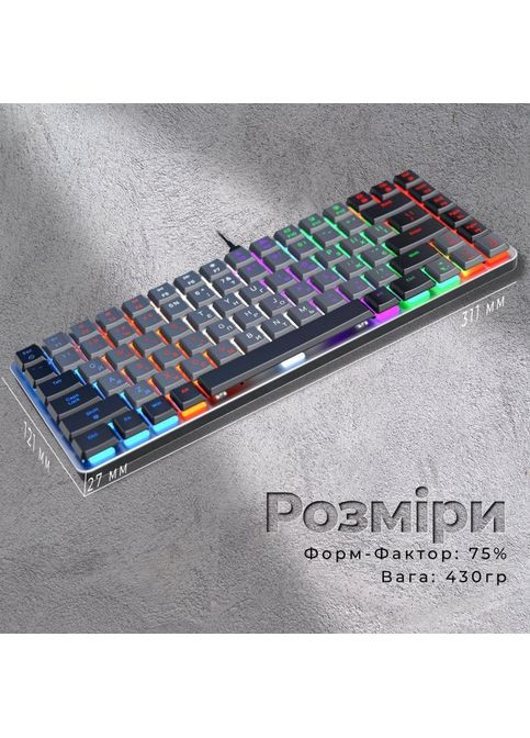 Клавиатура (MK140R) GAMEPRO MK140R Red Swich Low Profile USB Dark Gray (316223093)