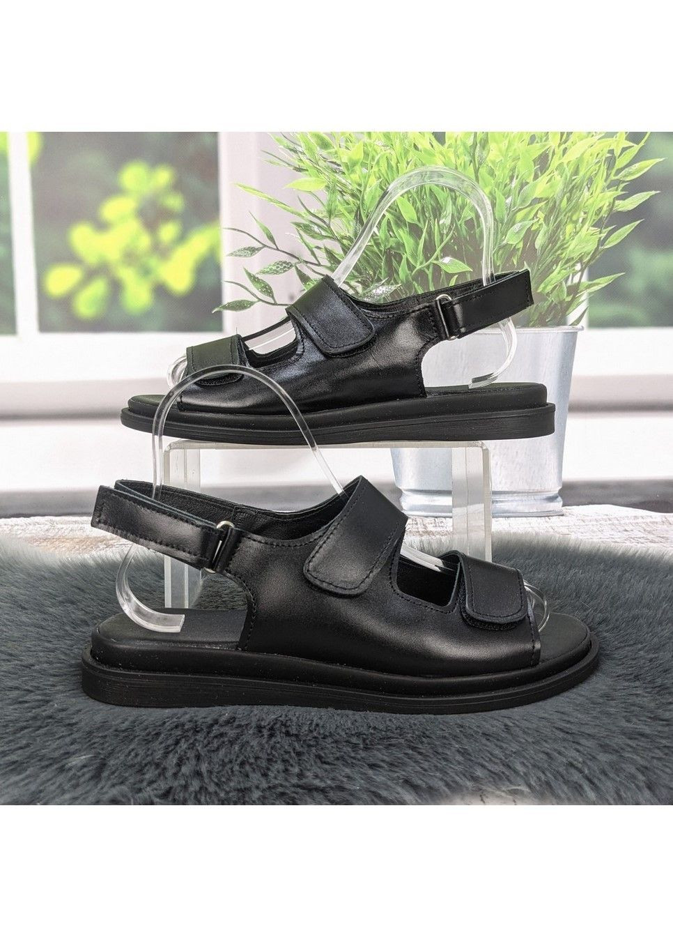 Босоніжки жіночі шкіряні на липучках Mermaid (335809278)