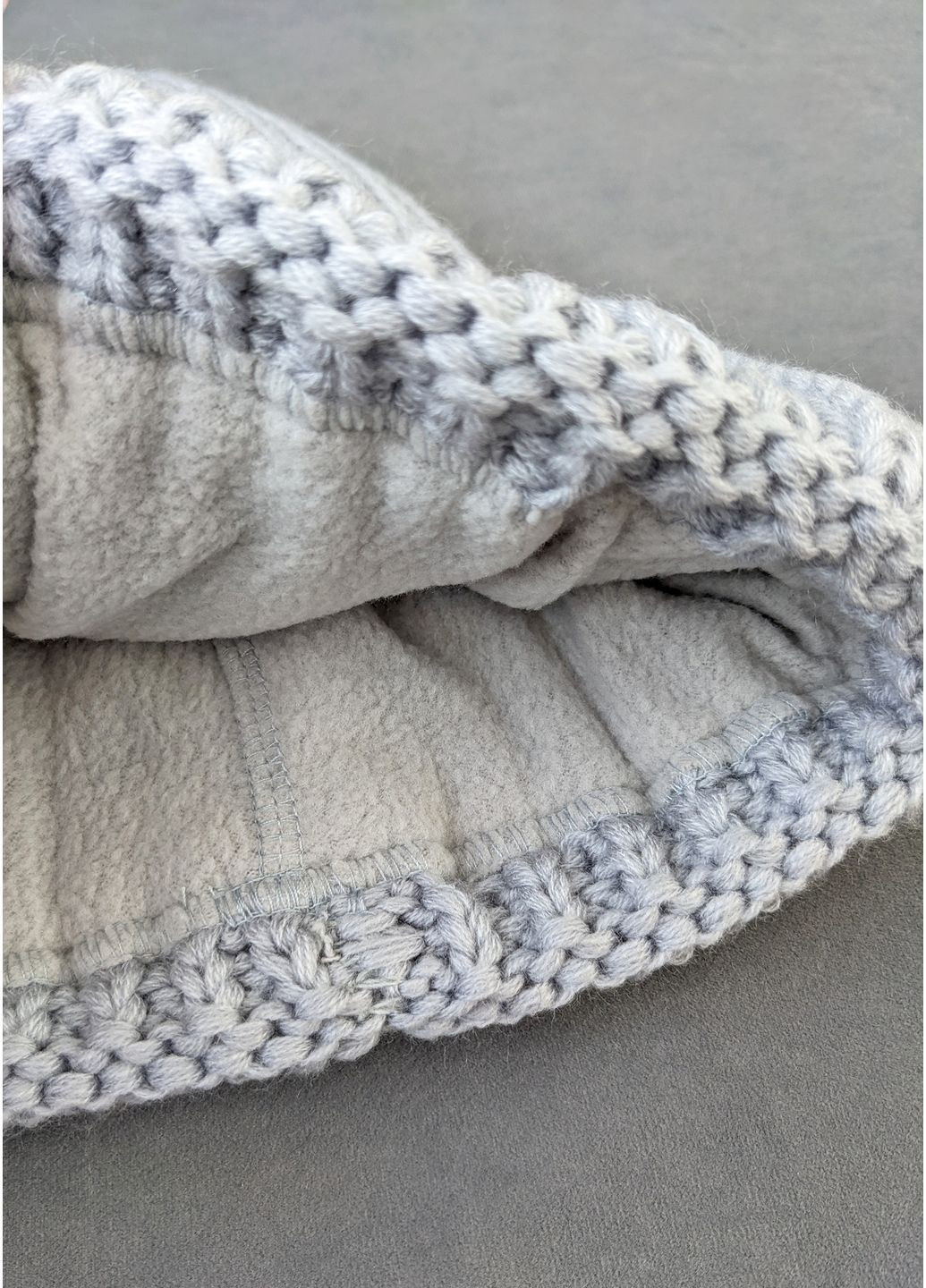 Теплая стильная вязаная шапка на флисе INNOE Шапка (369892841)