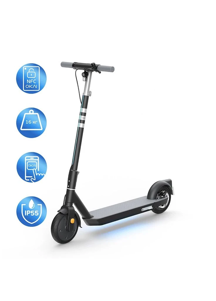 Електросамокат Black 9", 300(600)W, 9.8Ah, 40km, 25kmh, 20%, NFC, App, 16kg (ES20-B) OKAI ES20-NEON (400132994)