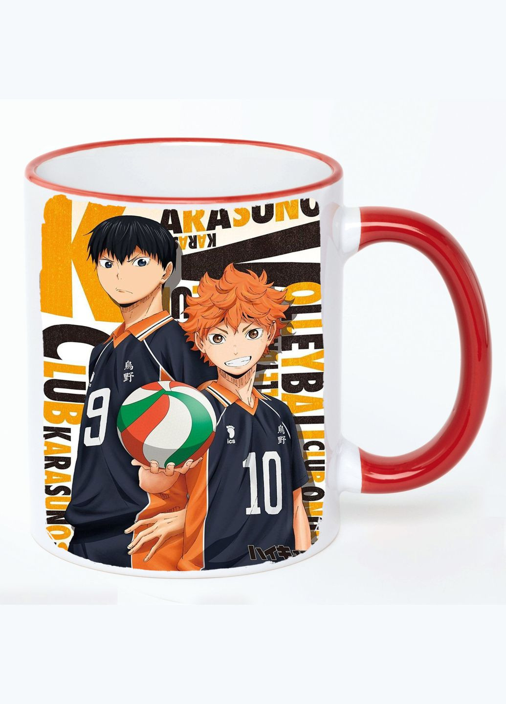 Чашка Волейбол Аниме #004 (кружка, кружка) Белая с Красной ручкой 330 мл No Brand (322715332)