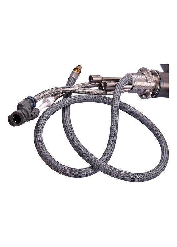 Кухонный смеситель LUX-024 Graphite с выдвижной лейкой из нержавеющей стали на две воды (ZX5557) Zerix (370948263)