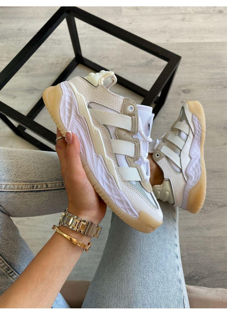 Бежеві Осінні кросівки чоловічі adidas niteball white gum адідас найтбол No Brand