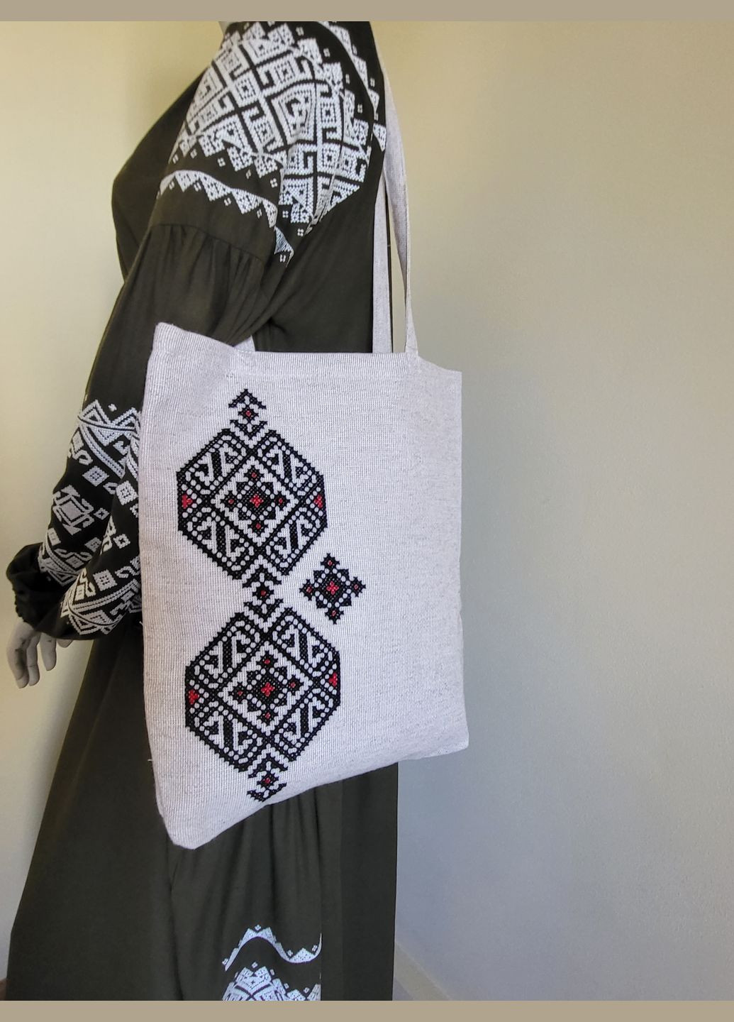 Торбинка для покупок (шопер) з ручною вишивкою "Класична"розміром 400*330 Hand Made (317573439)