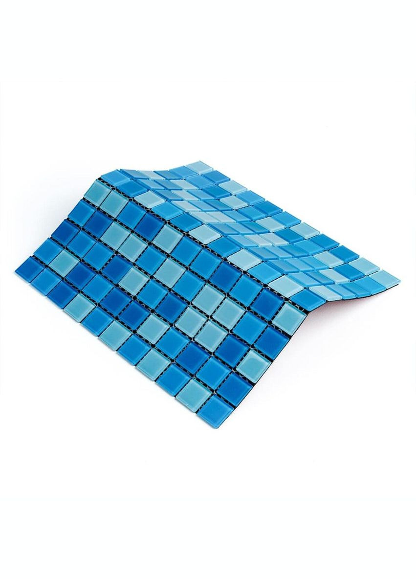 Мозаїка з декоративного скла блакитна 298х298х4,5мм 3DPanda-2354 Sticker Wall (323155085)