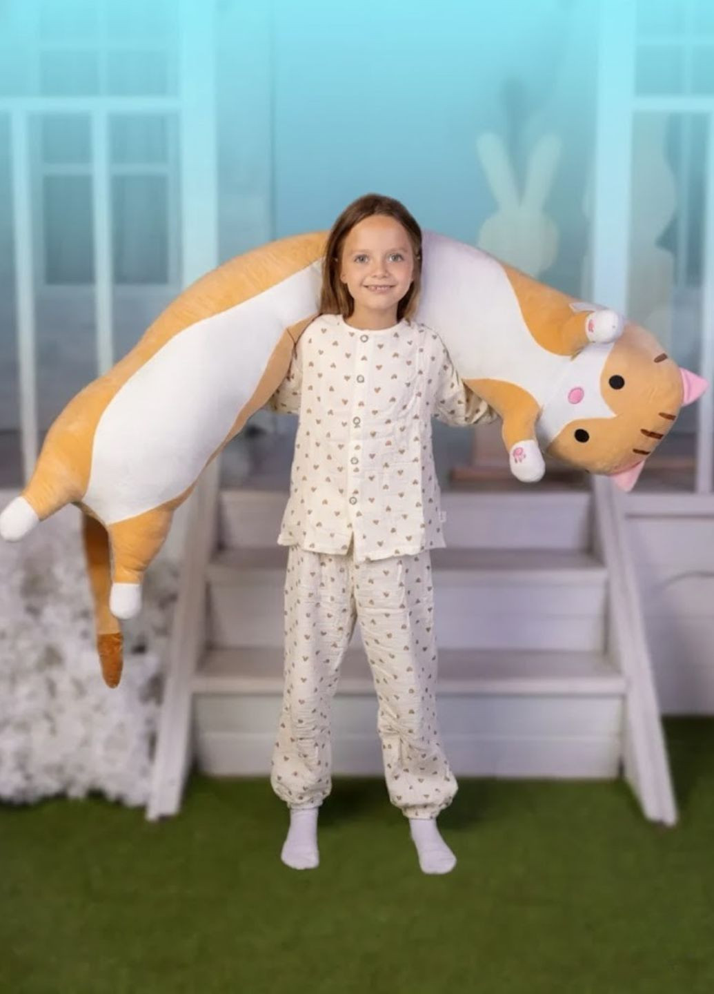 Большая мягкая игрушка Кот-батон 150 см плюшевая подушка обнимашка My Kigu (370145417)