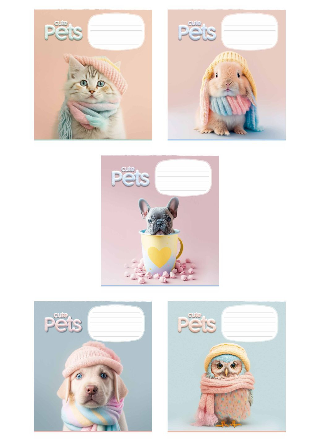 Зошити учнівські, 5 шт, по 12арк., ВД-лак, Зошит у лінію 3253 4820006470449 Школярик (300064605)