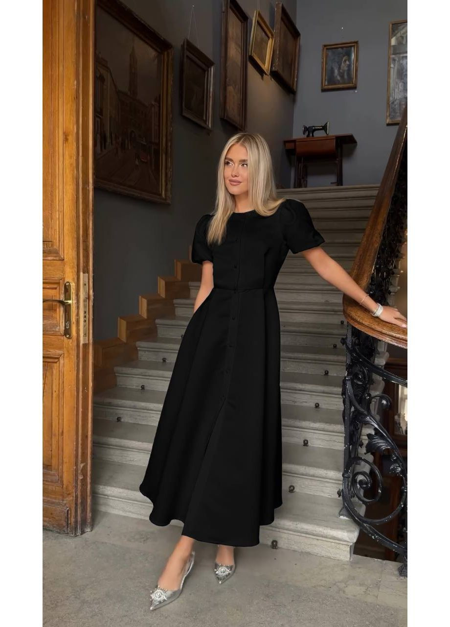 Чорна святковий, повсякденний, вечірня, ділова, кежуал жіноча сукня елегантна а-силует Style Point однотонна