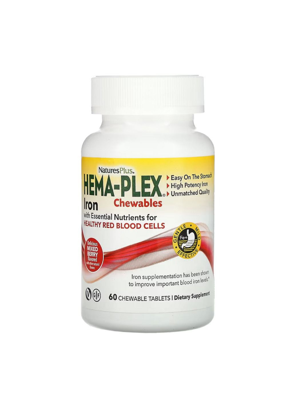 Добавка Hema-Plex - 60 chewable tabs Nature's Plus (330105460)