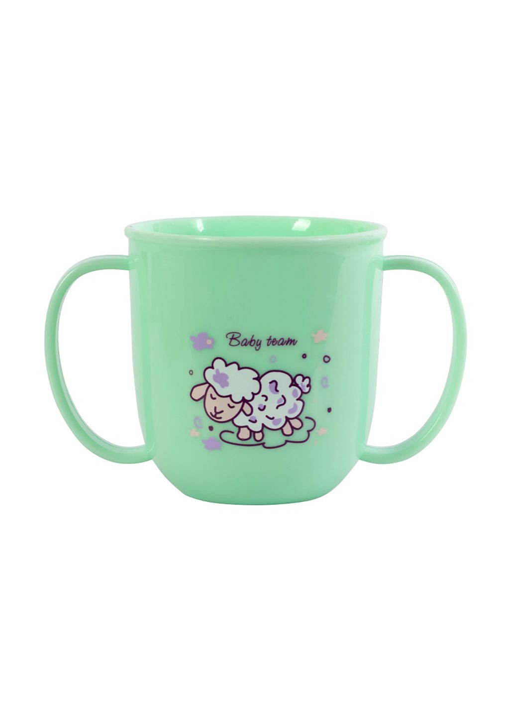Чашка детская с ручками цвет зеленый ЦБ-00250080 Baby Team (292706632)