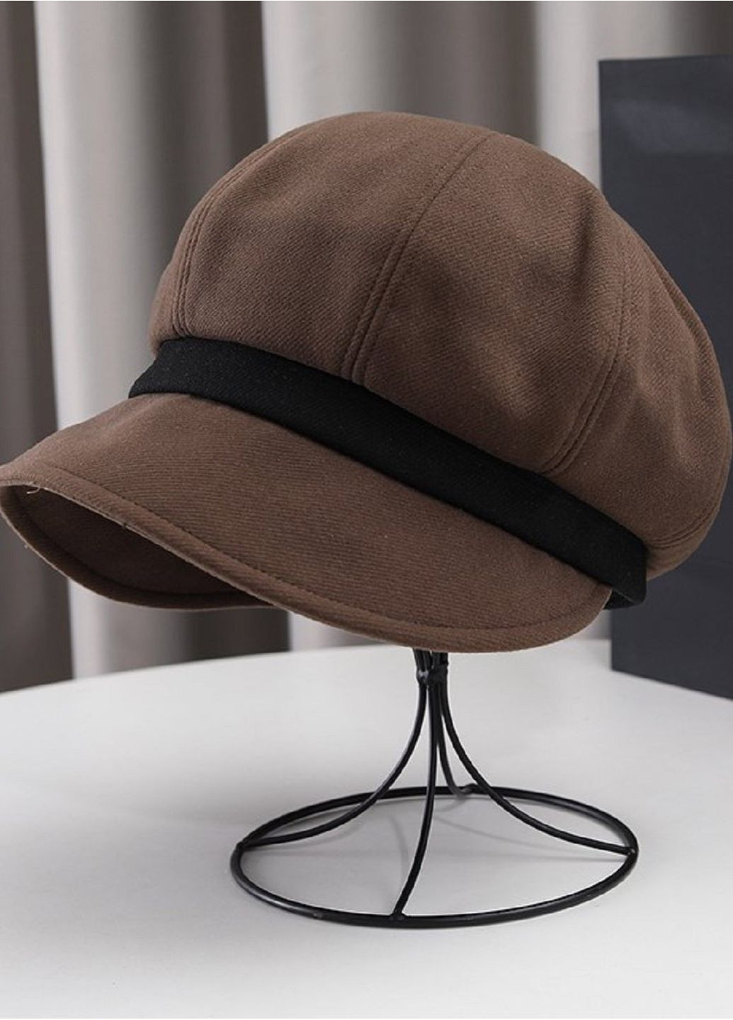 Жіноча Оверсайз Кепка Елегантний Класичний Осінній Капелюх з Широкими Полями та Декором No Brand жіноча кепка з широким козирком (364301683)