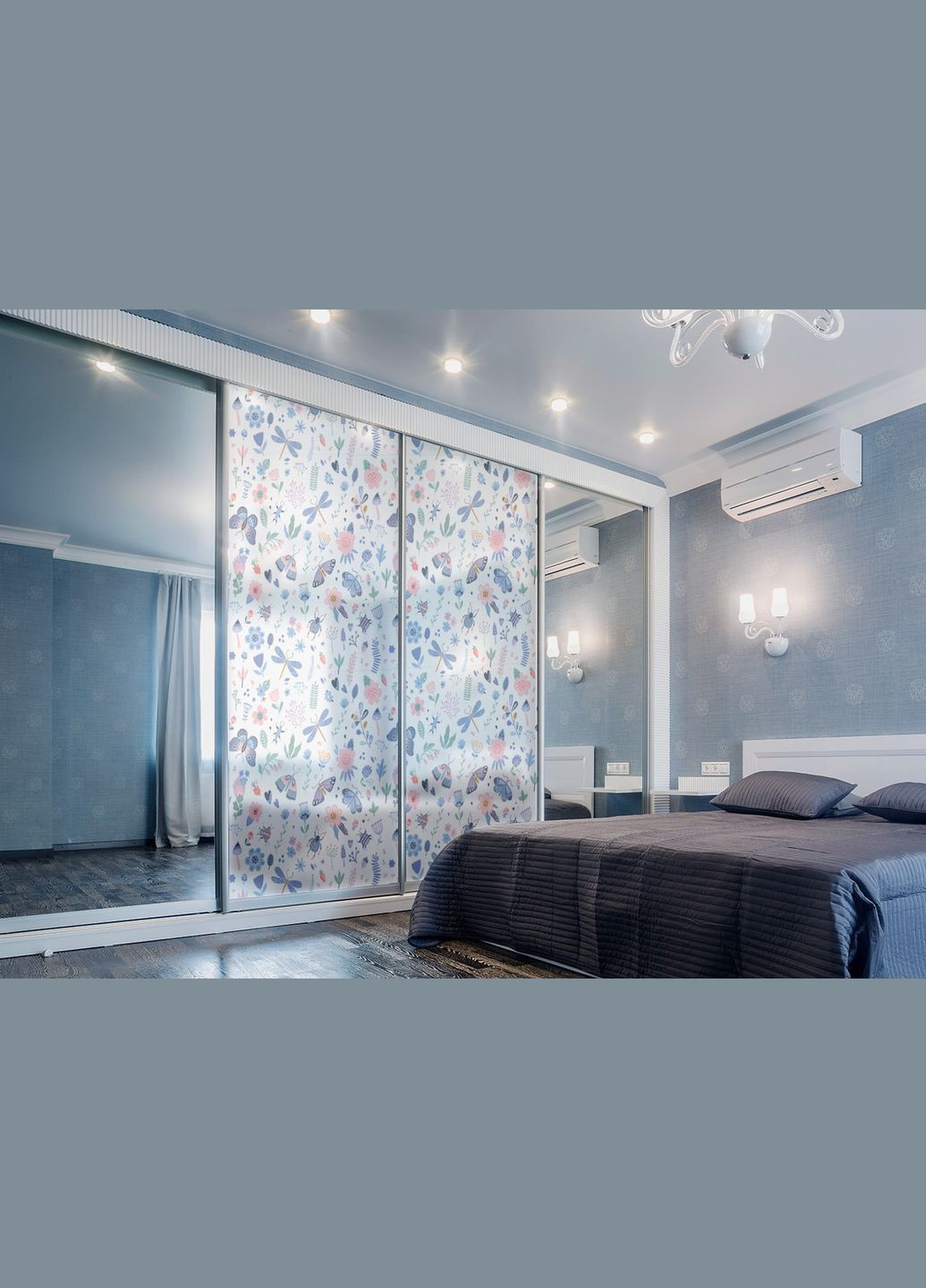 Самоклеющаяся матовая пленка на окна и зеркала Насекомые самоклейка на стекло 1 метр погонный Zatarga (324218684)