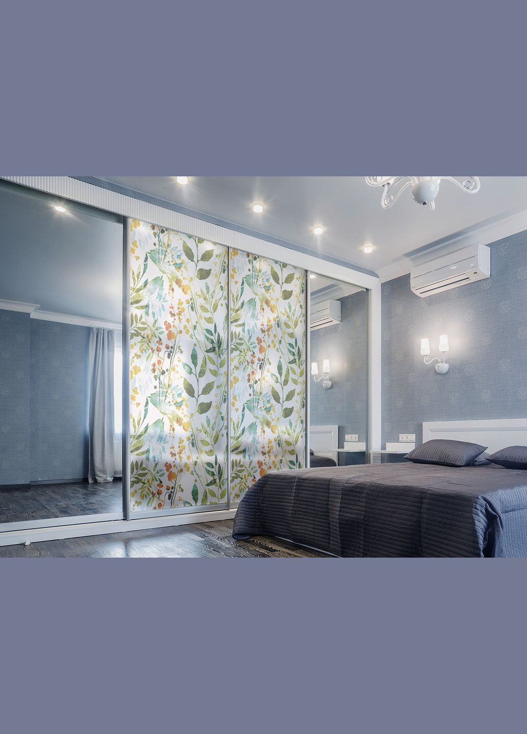 Матирующая матовая пленка на окна и зеркала Листья самоклейка на стекло 1 метр погонный Zatarga (324218719)