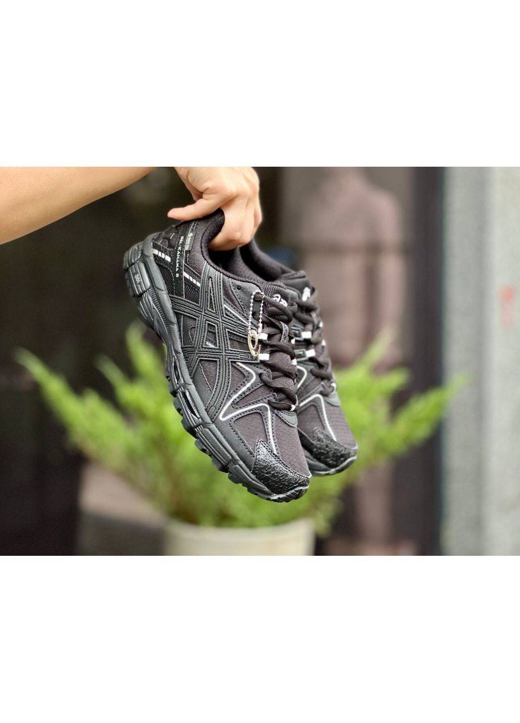 Черные демисезонные кроссовки мужские asics gel-kahana 8 black white gore-tex асикс гель кахано No Brand