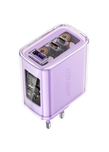 Зарядний пристрій 3xUSB 65W (2xUSB-C+USB-A) Gan A45 Fast Charger Purple alfalfa (6974316282075) Acefast 3xUSB 65W (2xUSB-C+USB-A) Gan A45 Fast Charger Pur (370020085)