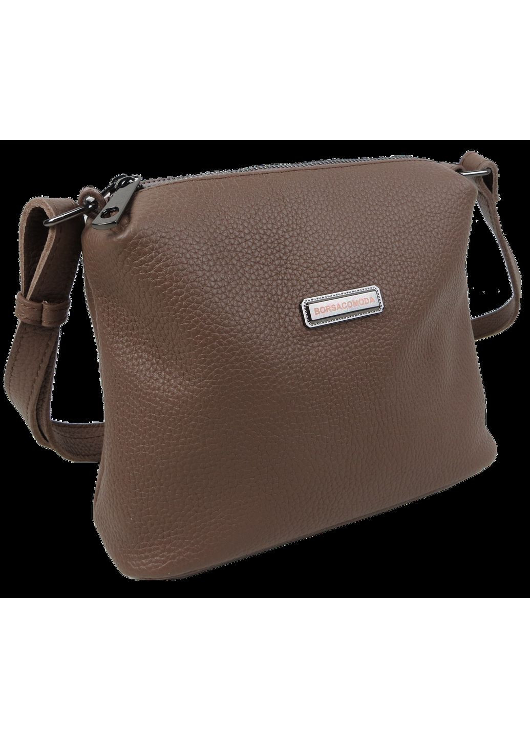 Жіноча наплічна шкіряна сумка бежева Borsacomoda (360894392)