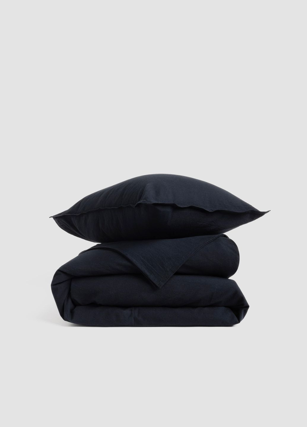 Комплект белья из вареного хлопка Black евро-макси, Простыня с резинкой 180х200 Leglo (300370129)