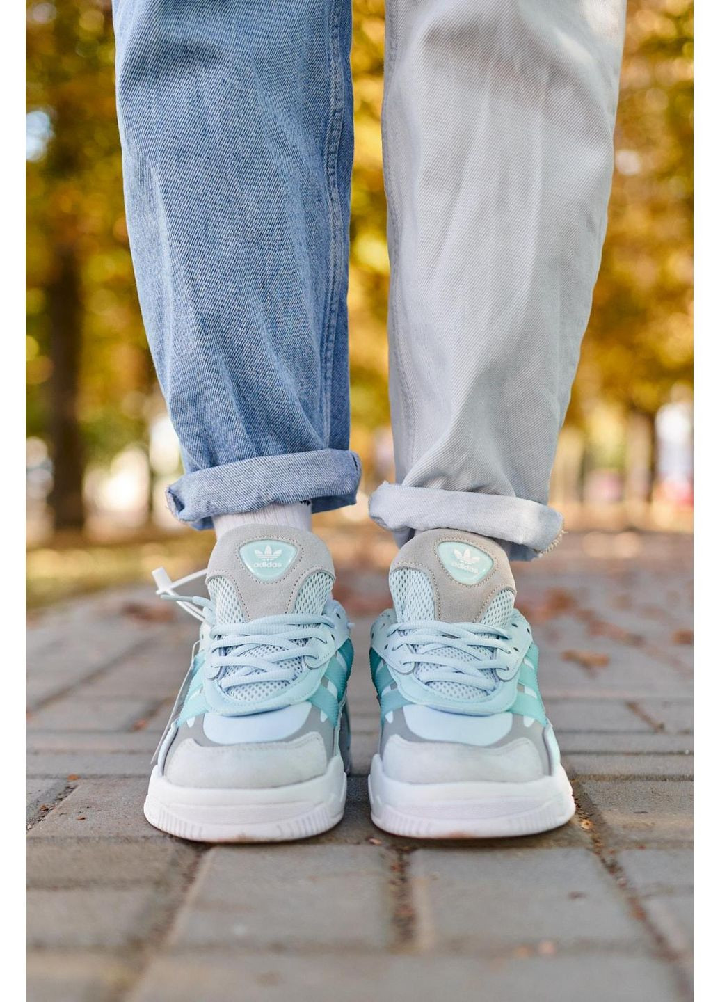 КРОССОВКИ ЖЕНСКИЕ ADIDAS NITEBALL 2 LIGHT BLUE АДИДАС НАЙТБОЛ No Brand белые демисезоны (369393407)