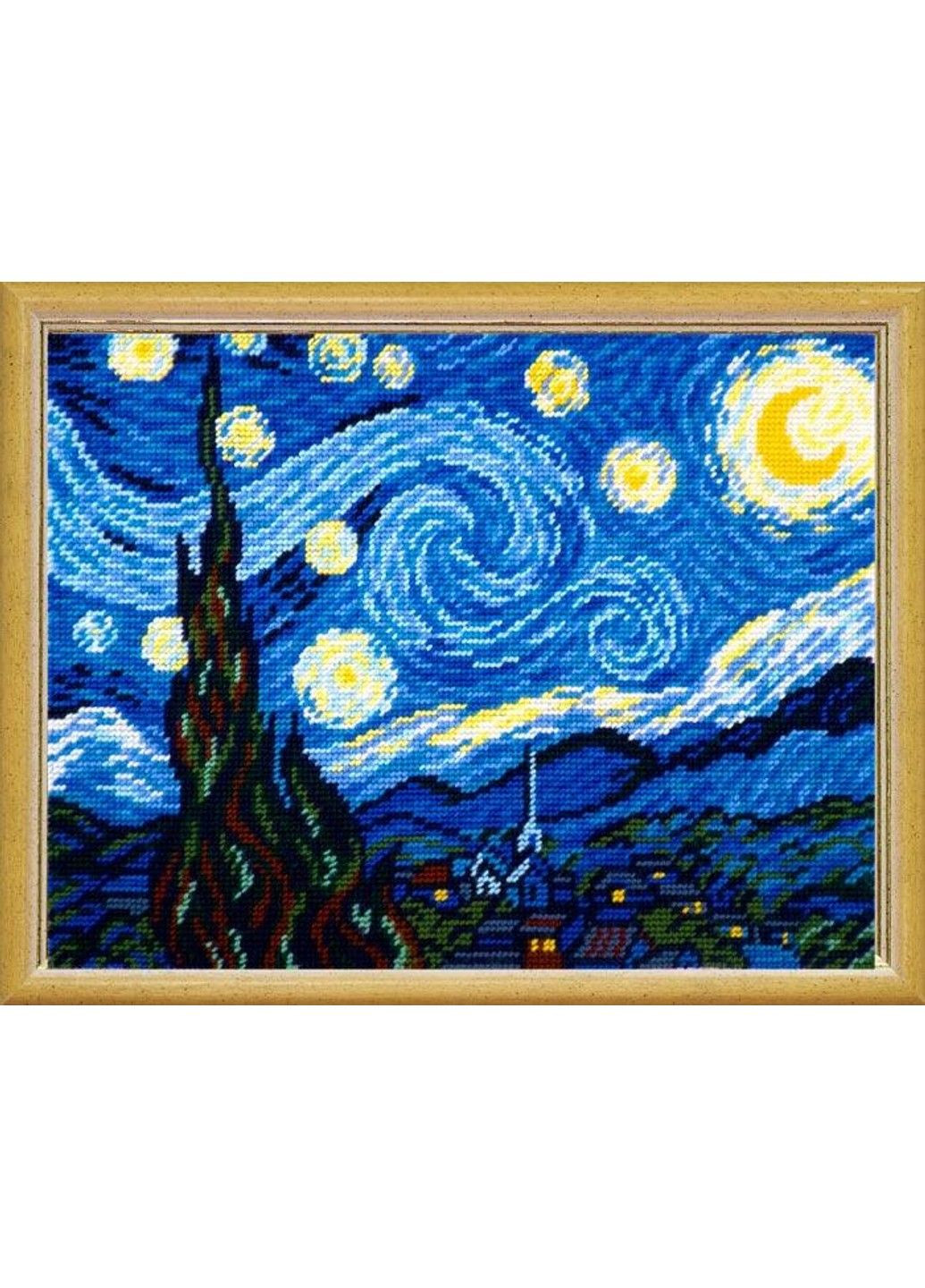 Набір для вишивання хрестиком Ван Гог "Зоряна ніч" Zweigart Madeira муліне 24х32 см No Brand (333166048)