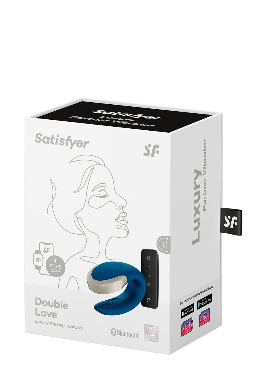 Люксовый Smart вибратор для пар Double Love Luxury, синий Satisfyer (303886306)