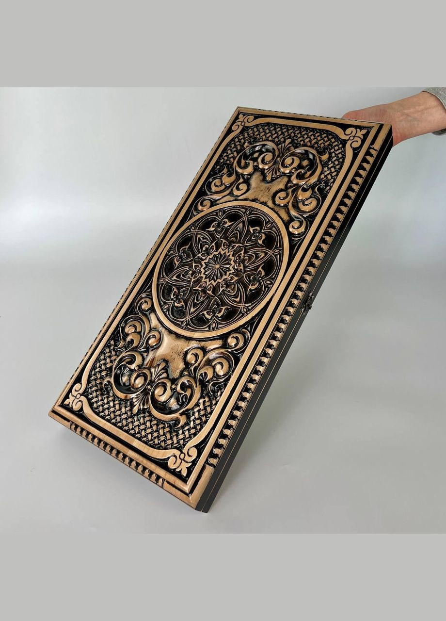 Дерев'яні нарди 50×23, арт.193012 з класичним візерунком: елегантність та стиль в кожному елементі Кавун Нарди (335212029)