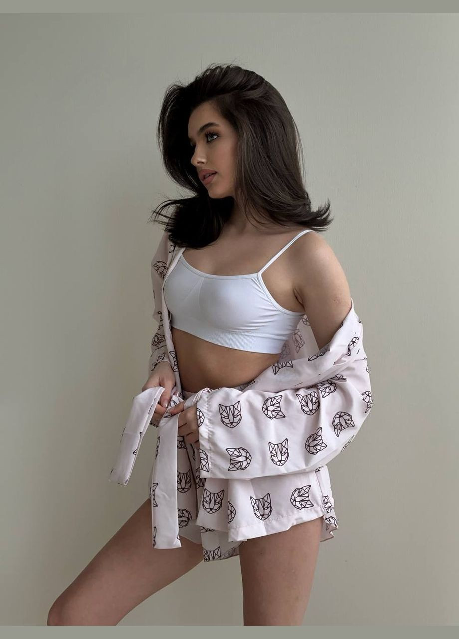 Трендовий легкий костюм на вечірню прогулянку, стильний літній костюм двійка(шорти + кофточка) з софту No Brand 757-2 (280864520)