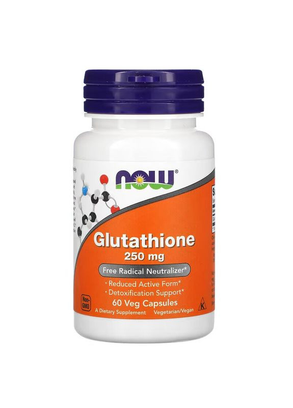 Амінокислота Glutathione 250 mg, 60 вегакапсул Now (322209236)