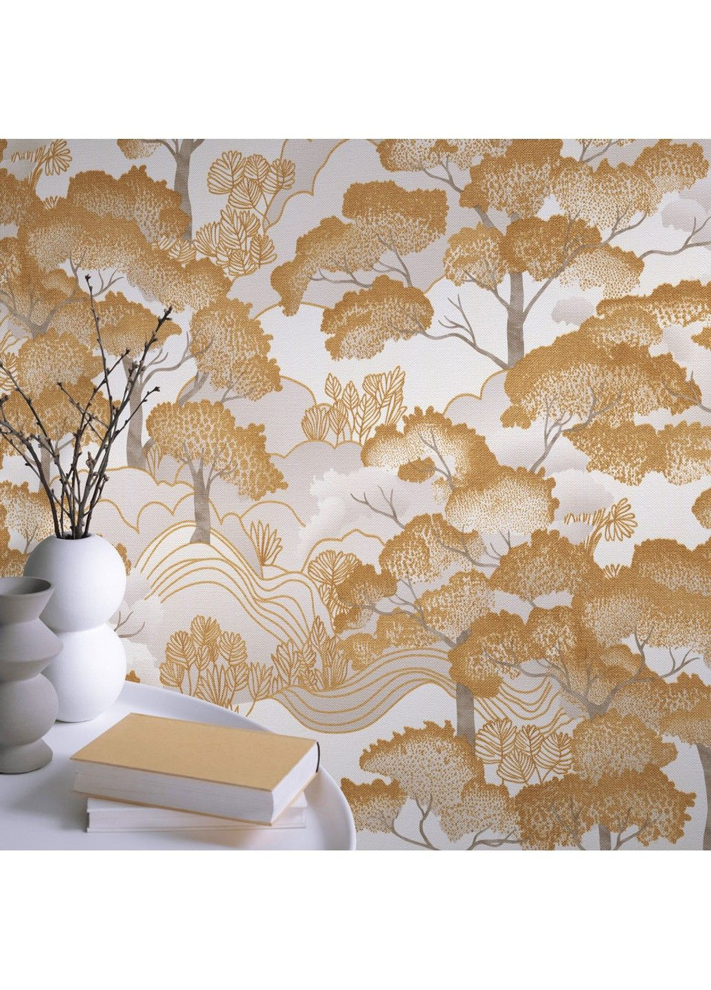 Флизелиновые обои винил горячего тиснения Elle Decoration 12221-30 золотой (1,06х10,05м) Erismann (316472007)