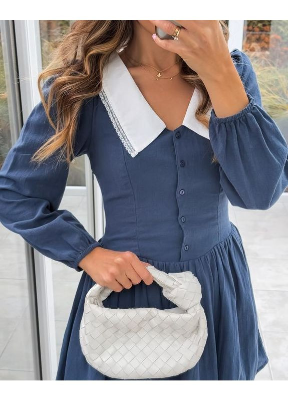 Белое короткое платье с выложистым воротником Zara