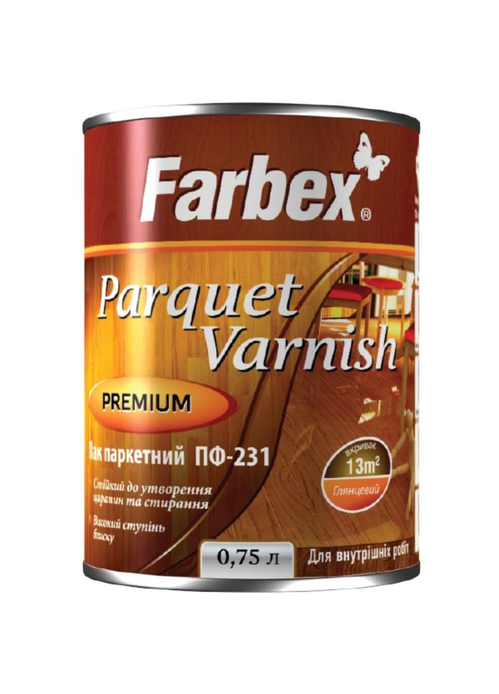 Лак паркетний алкідний глянсовий ТМ ПФ-231 - 2.5 л Farbex (363977964)