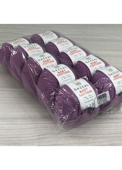 Пряжа Baby Cotton цвет 3414 Лиловый Gazzal (352747062)