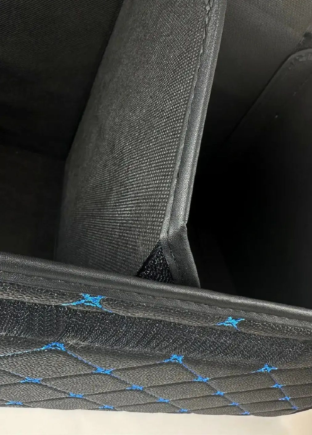 Органайзер кейс сумка в багажник машини автомобіля з ручкою для перенесення екошкіра 54х32х30 см (477006-Prob) Чорний з синім Unbranded (293343322)