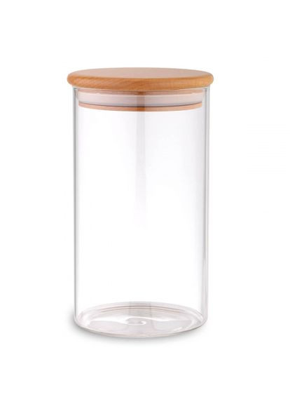 Банка з бамбуковою кришкою 1.3л 10*20.5см No Brand (306517947)
