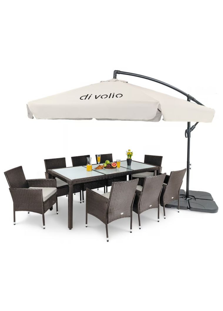 Зонт садовый EMPOLI 300см кремовый+ Основа садового зонта Di Volio (301538492)