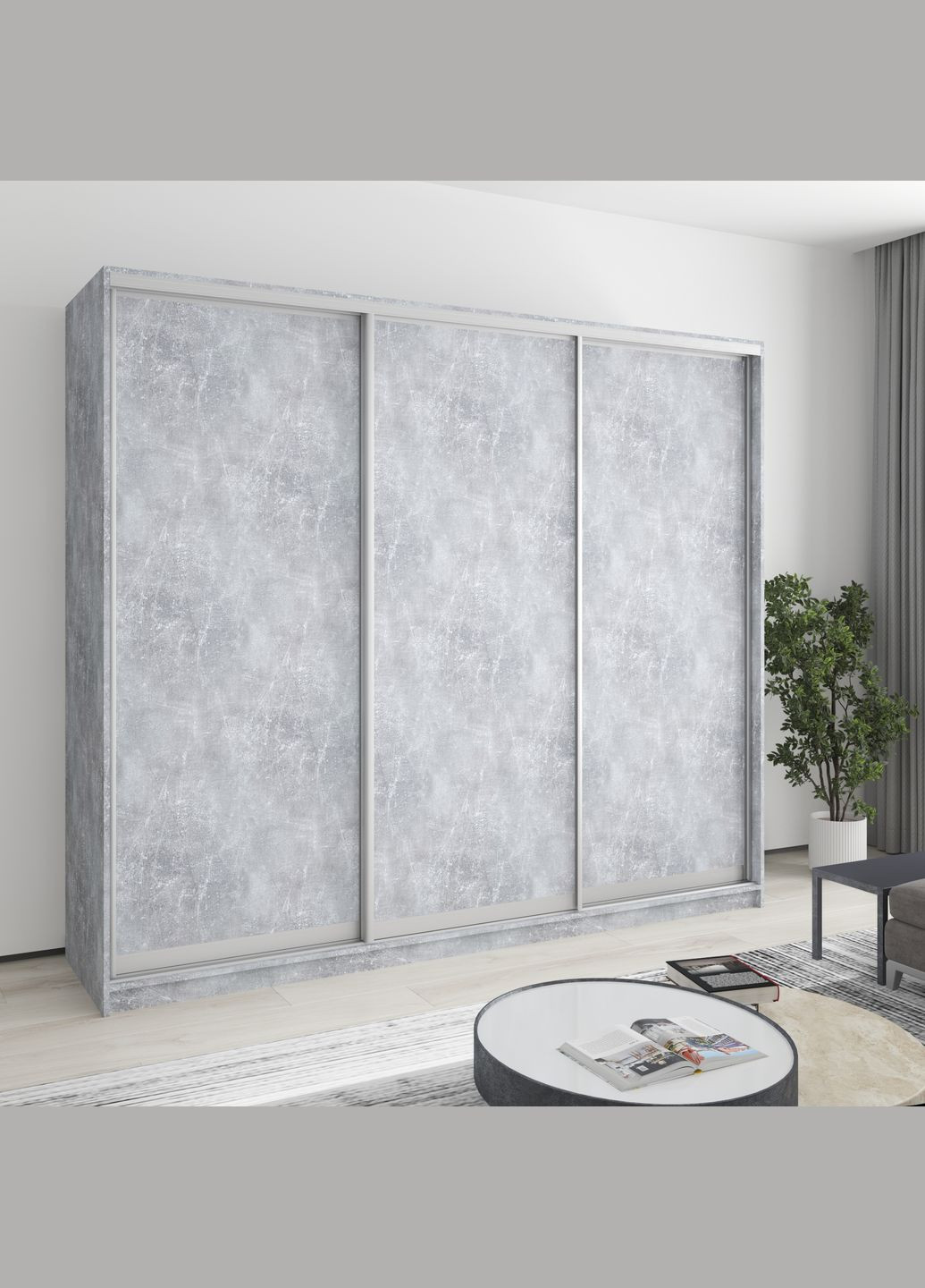 Шафа-купе тридверна Уні AL 3ДСП 240x60x210 см (MBS-3062) MebelStar (346289667)