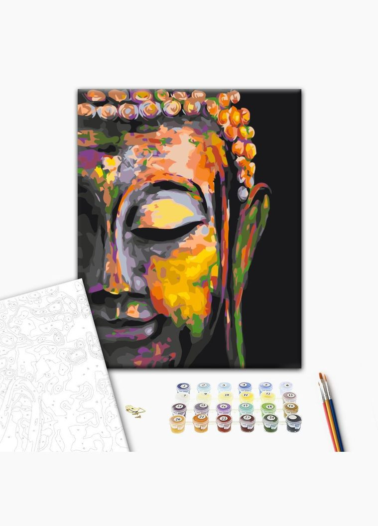Картина по номерам Разноцветный Будда Картины по номерам 30x40 Восточная тематика на холсте RBS30220 Brushme (308988342)