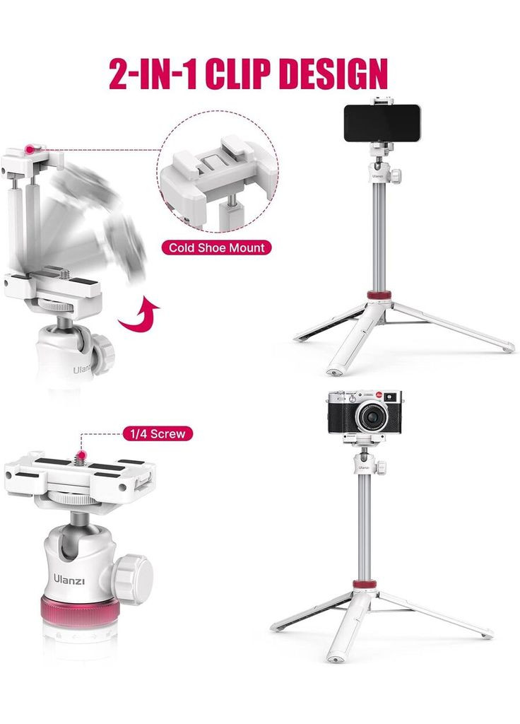 Штатив Multi-functional Mini Tripod White (UV-2503A white) (2503A) Ulanzi MT-44 (357472172)