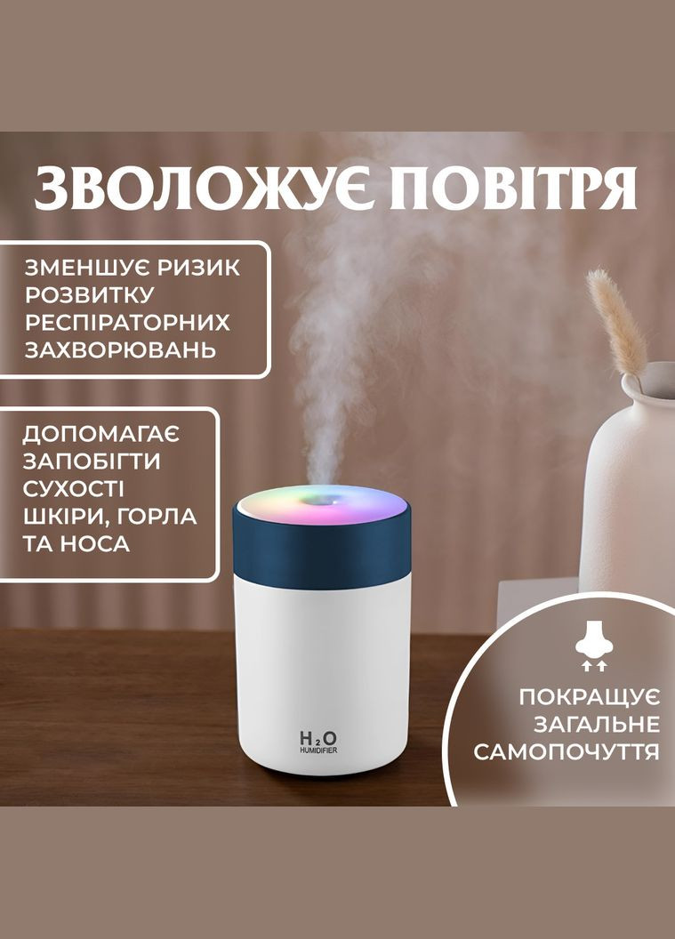 Зволожувач повітря USB Colorful Humidifier 300ml Happy Life (302020405)