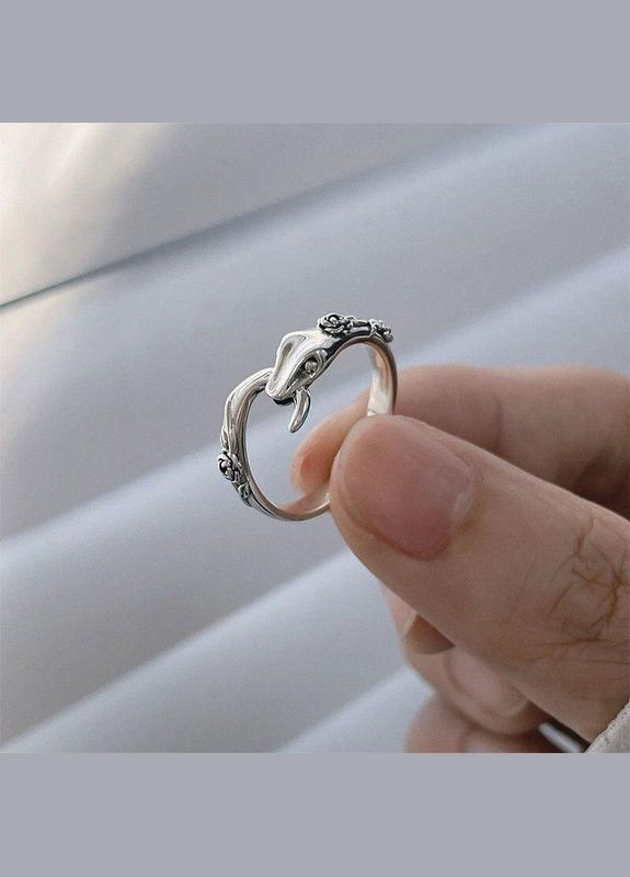 Кольцо в виде змеи серебристая змея кусает сама себя доминирования размер регулируемый Fashion Jewelry (288129405)