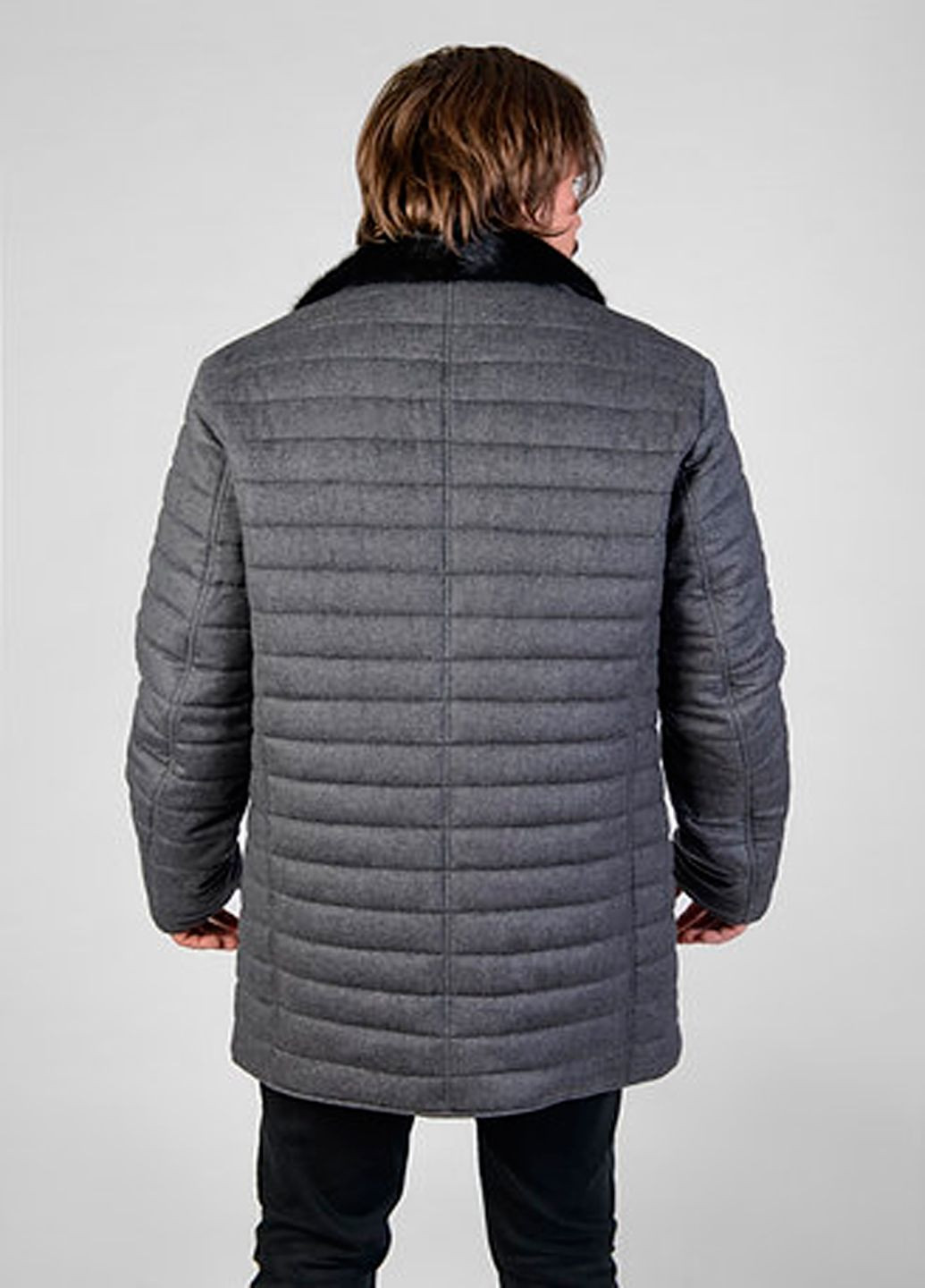 Серая зимняя мужская куртка с термометром размер хxl Stefano Bellini SB-A1811