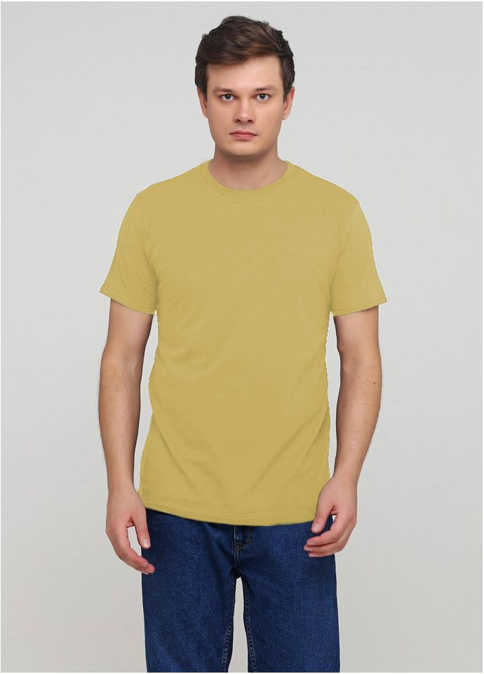 Горчичная футболка мужская горчичная с коротким рукавом Malta