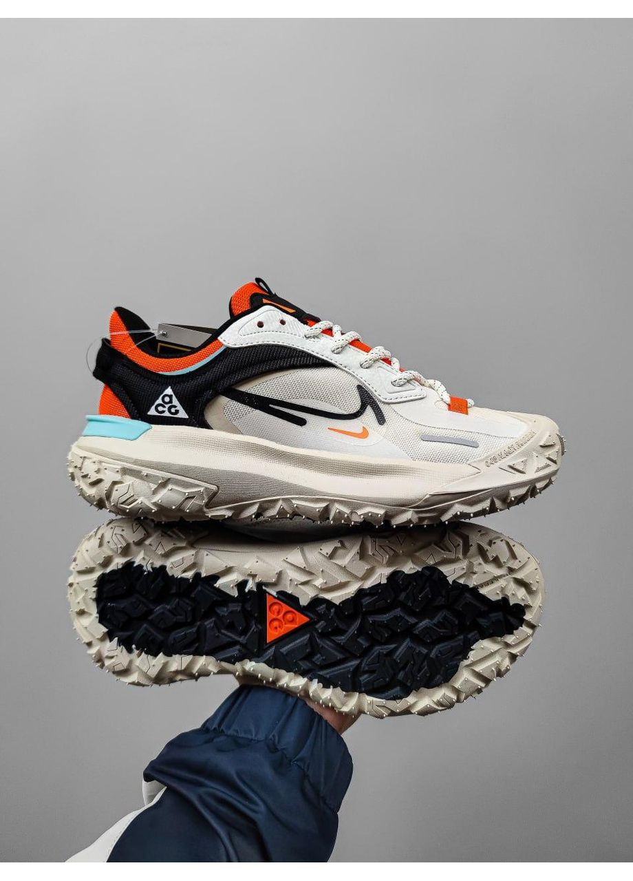 Белые демисезонные кроссовки мужские nike acg mounth fly beige / orange найк асж маунс флай No Brand