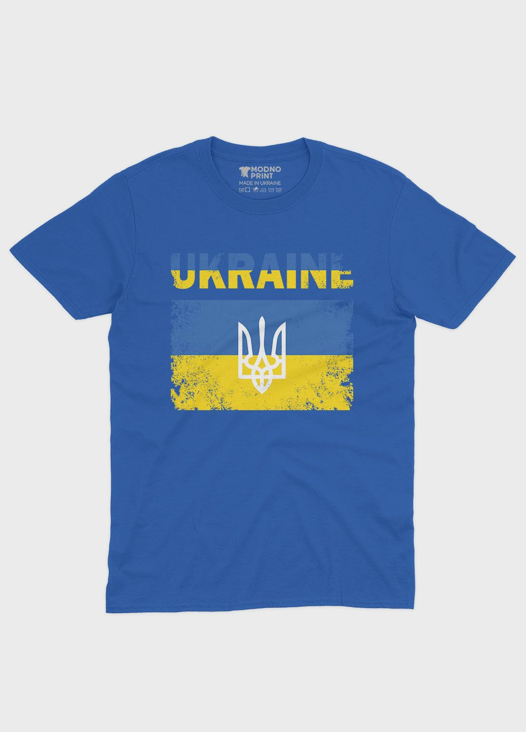 Синяя демисезонная футболка для мальчика с патриотическим принтом ukraine (ts001-2-brr-005-1-044-b) Modno